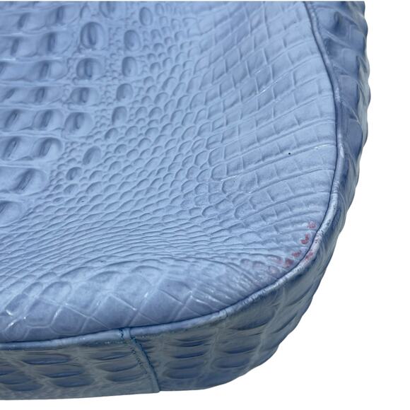 Brahmin Marianna Melbourne Leather Tote Bag Periwinkle Blue Croc Embossed - Picture 6 of 12